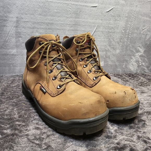Red Wing Boots Mens Size 9 Brown Leather Work Safety Toe ASTM F2413-18 EH 2240 - Picture 1 of 8
